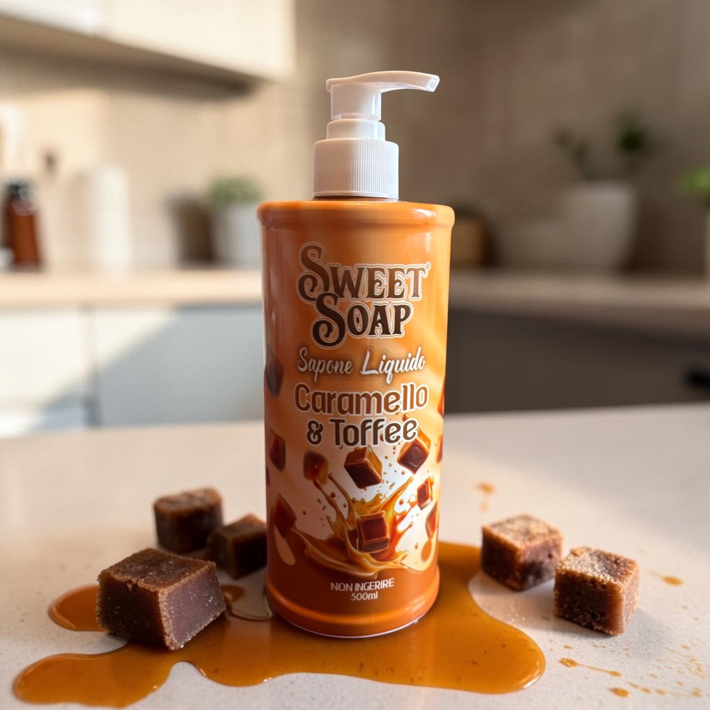 Savon liquide 500ml . Caramel et café