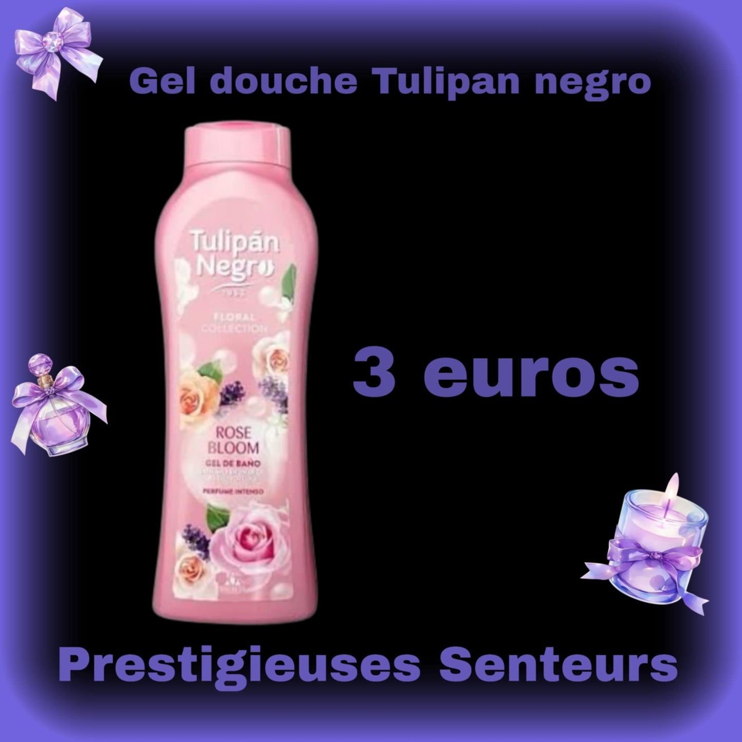 Gel douche 650ml. Tulipan Negro. Floraison de roses 🌹