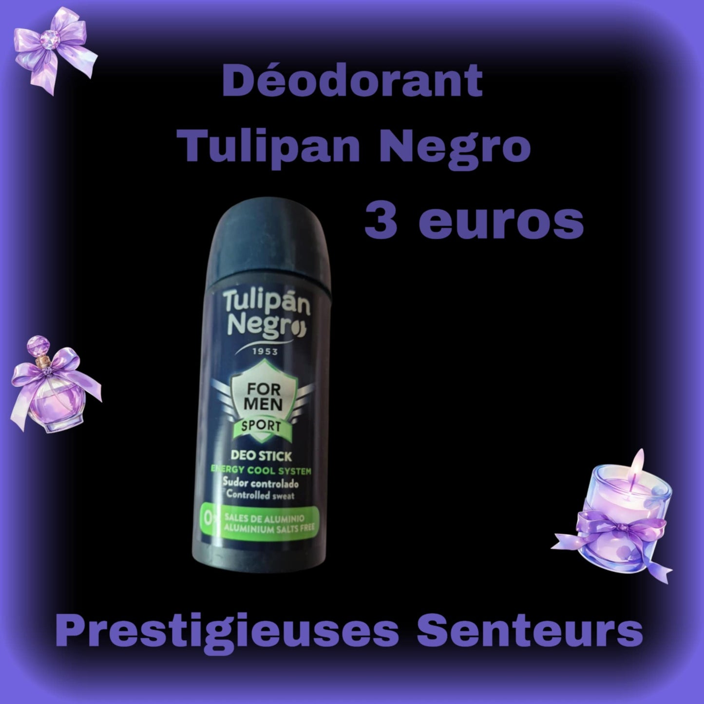 Déodorant stick . 60ml. Tulipan Negro. masculin