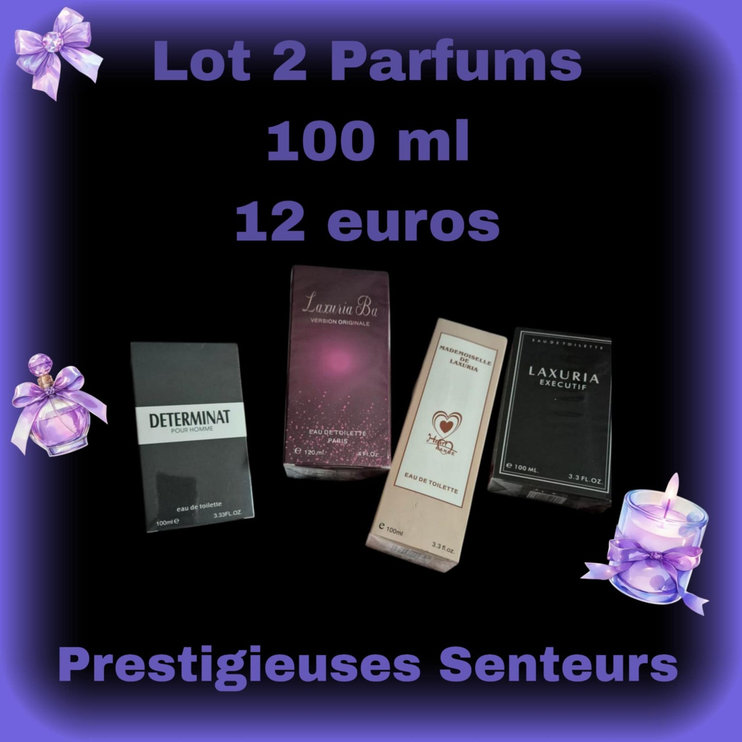 Lot de 2 parfums 100ml au choix