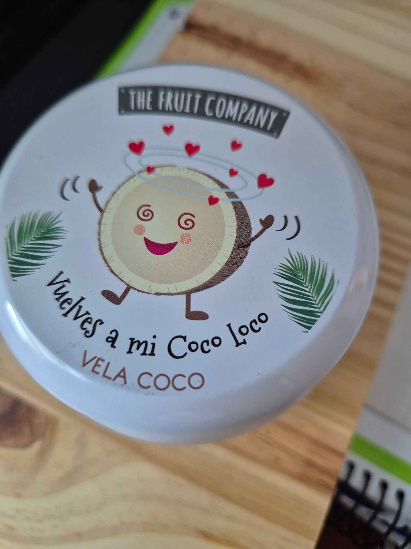 Bougie The fruit company. Parfum noix de coco