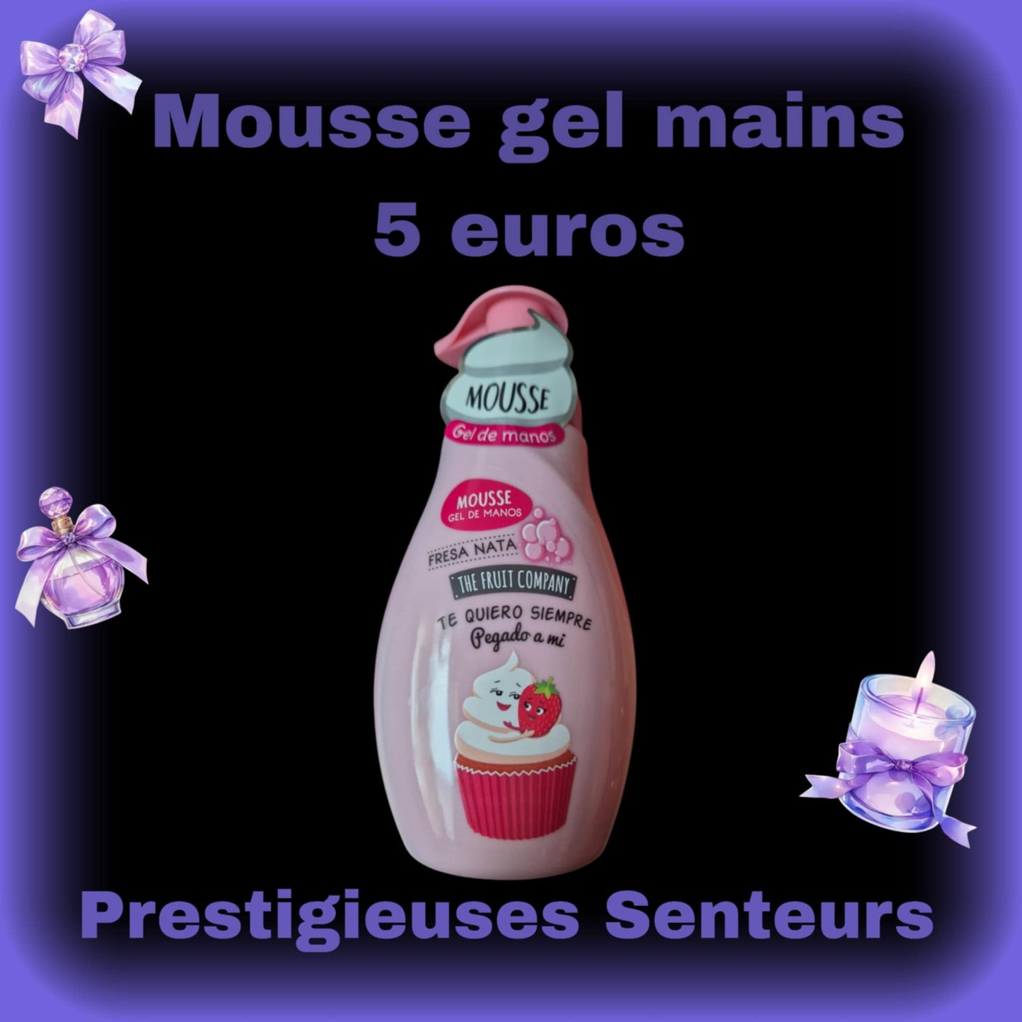 Mousse Gel mains ✋️ .250ml . Fraise 🍓 chantilly