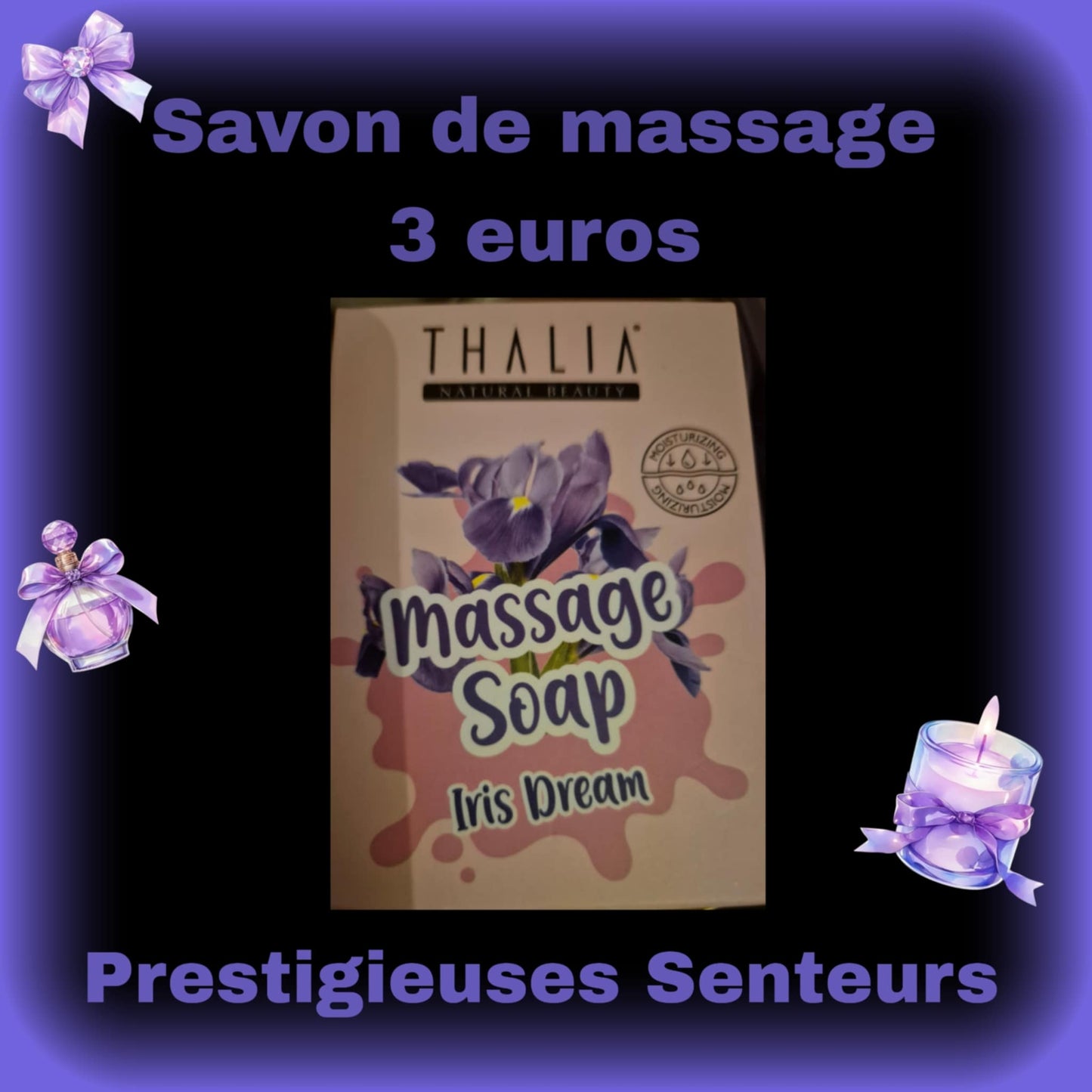 Savon de massage. Parfum rêve d'iris