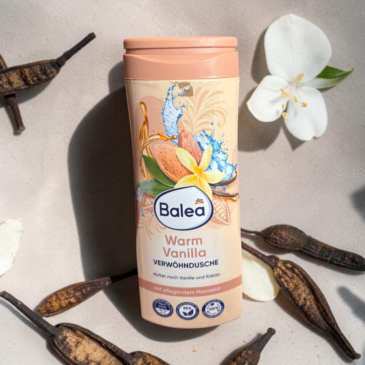Crème de douche . Vanille , cacao