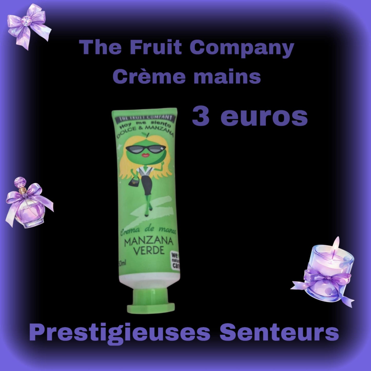 Crème pour les mains . The fruit company. 50ml . Parfum pomme