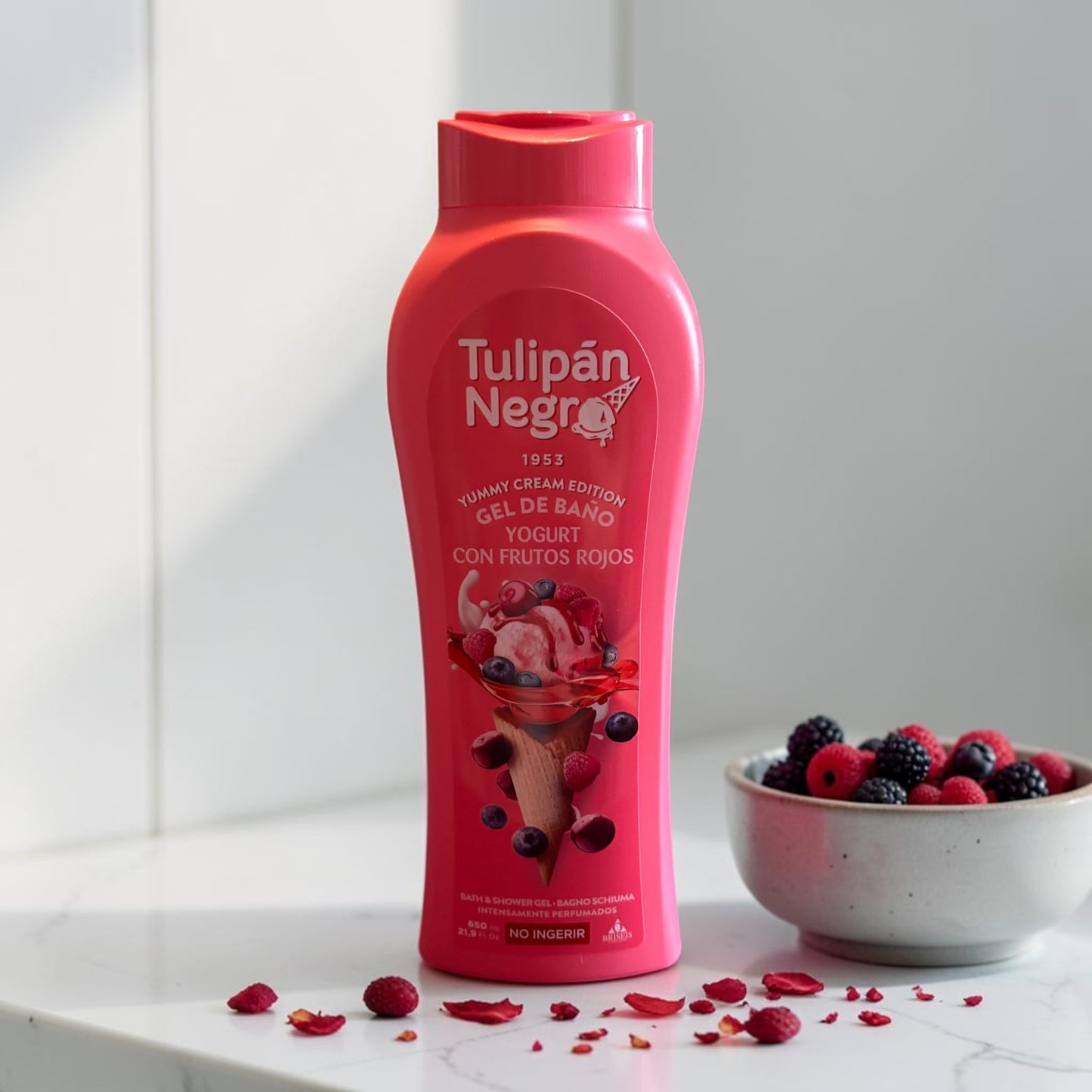 Gel douche. 650ml. Parfum glace fruits rouge ( Yogurt Con Frutos Rojos)