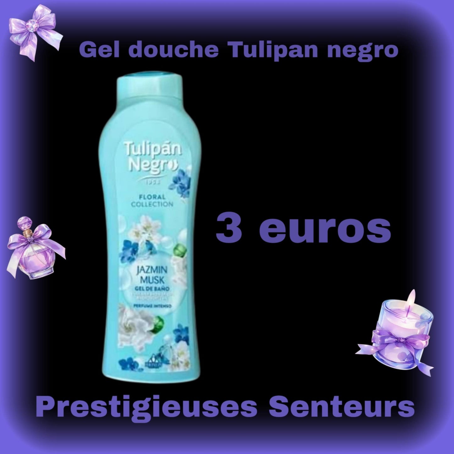 Gel douche 650ml. Tulipan Negro. Bergamote et cèdre