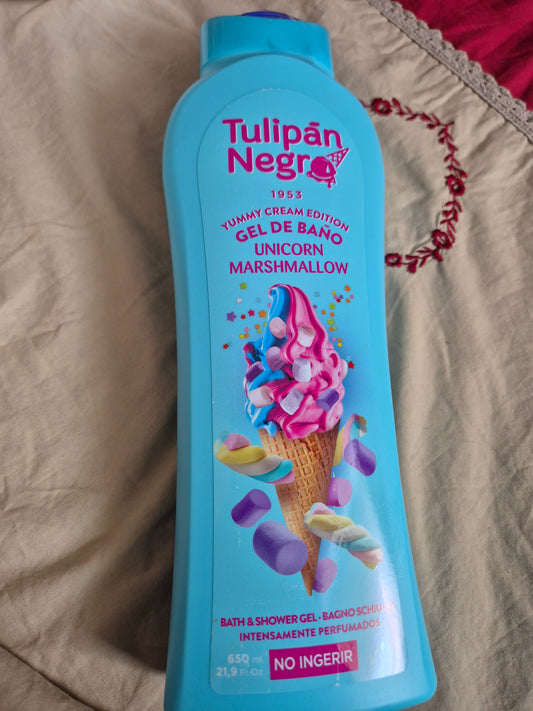 Gel douche Tulipan Negro 650ml .Parfum UNICORN MARSHMALLOW (guimauve licorne)
