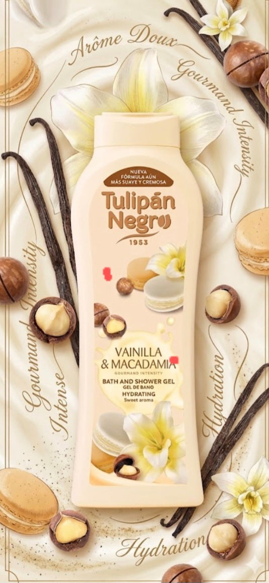 Gel douche Vanille , Macadamia . 650ml