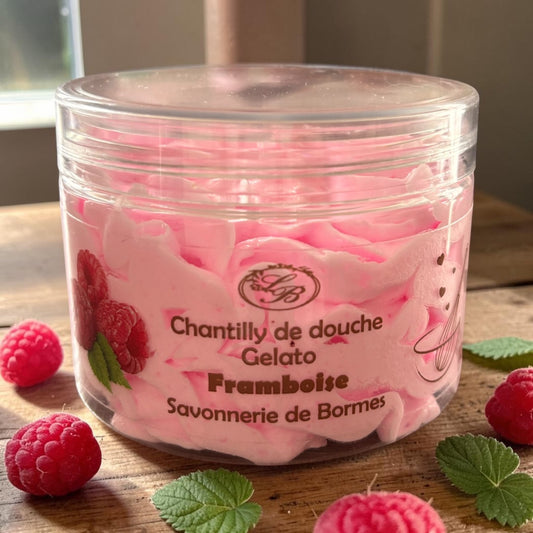 Chantilly de douche framboise