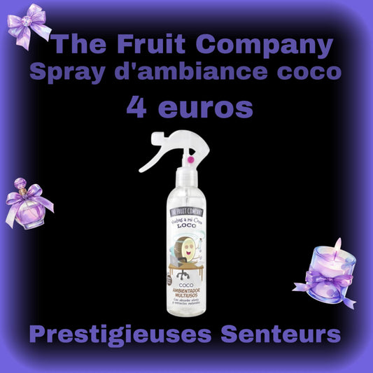 Spray d'ambiance.The fruit company. 250ml.Parfum noix de coco