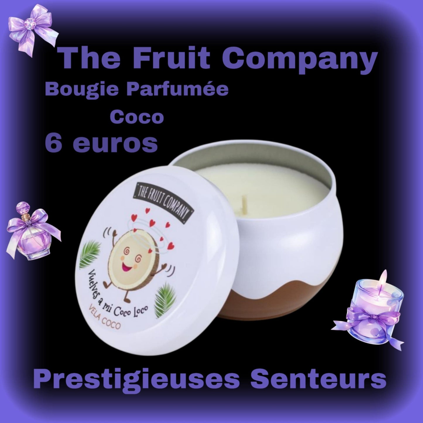 Bougie The fruit company.  Parfum noix de coco