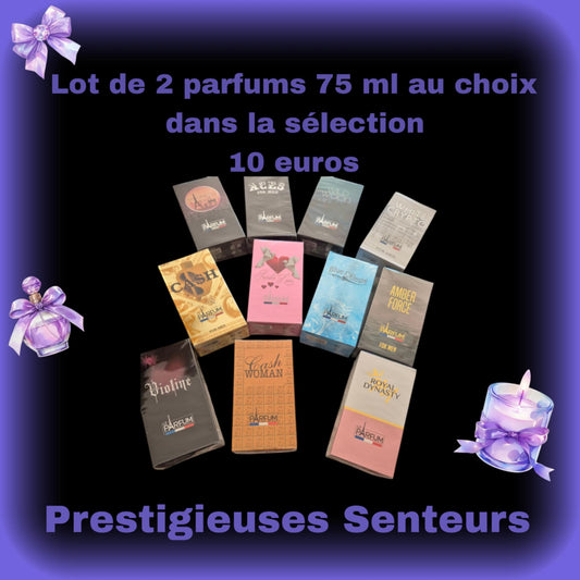 Lot de 2 parfums 75 ml au choix dans la sélection