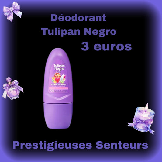 Déodorant à bille.  Collection Tulipan Negro. Parfum bonbons dominance du parfum  bonbon banane 🍌