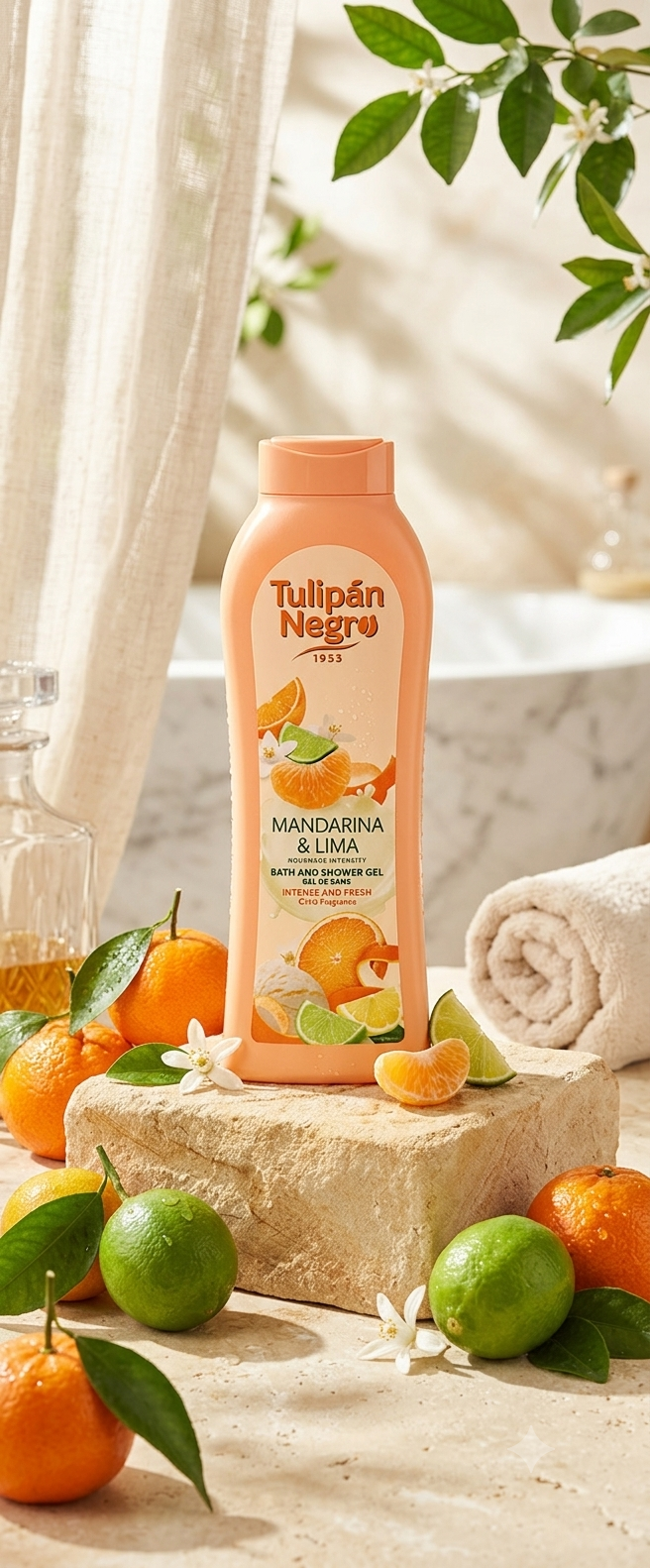 Gel douche 650ml . Parfum (mandarine , citron vert)