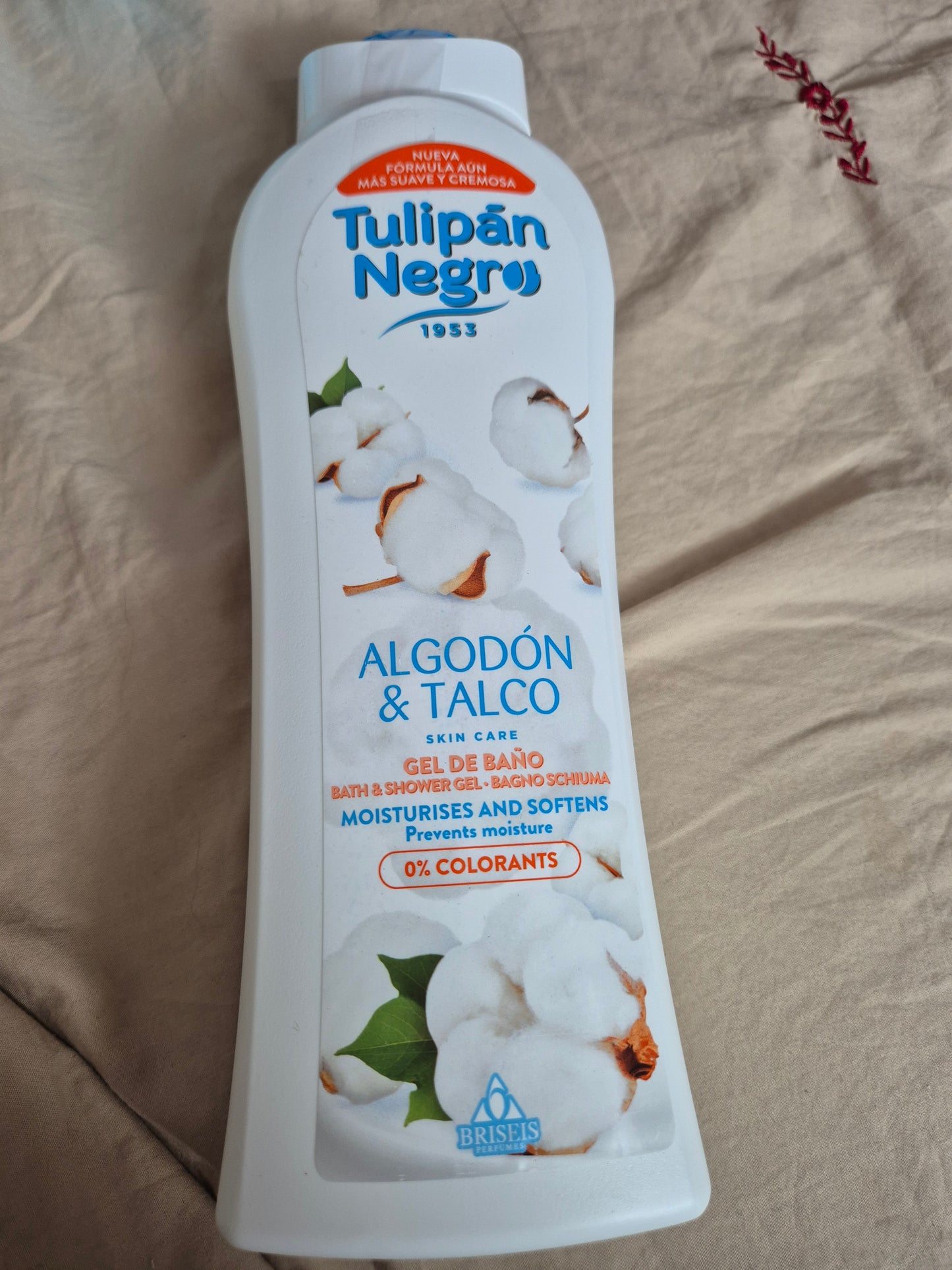 Gel douche Tulipan Negro. 650ml . Parfum Talc de Coton ( Algodon  Talco )