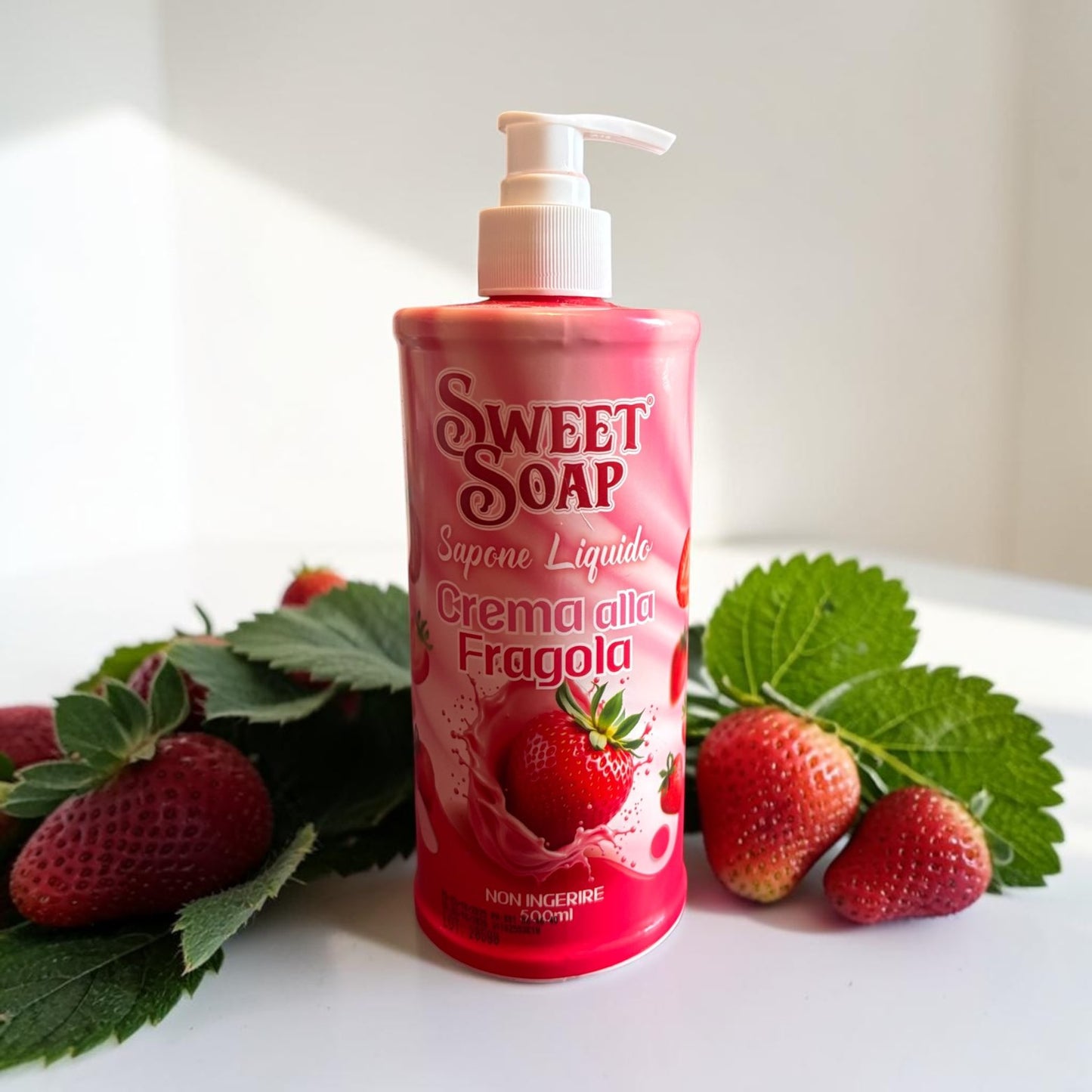Savon liquide 500ml.fraise à la crème