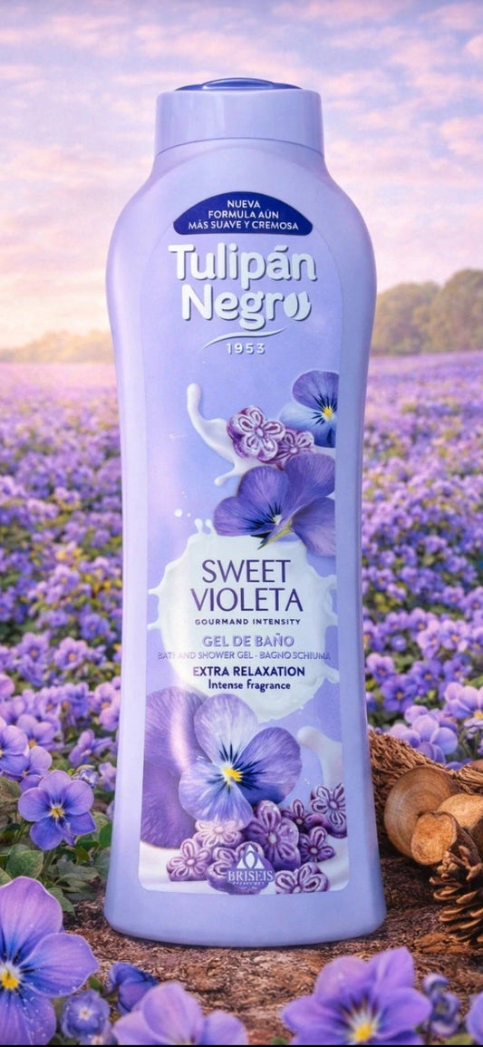 Gel douche . 650ml.  Parfum  SWEET VIOLETA (violette douce)