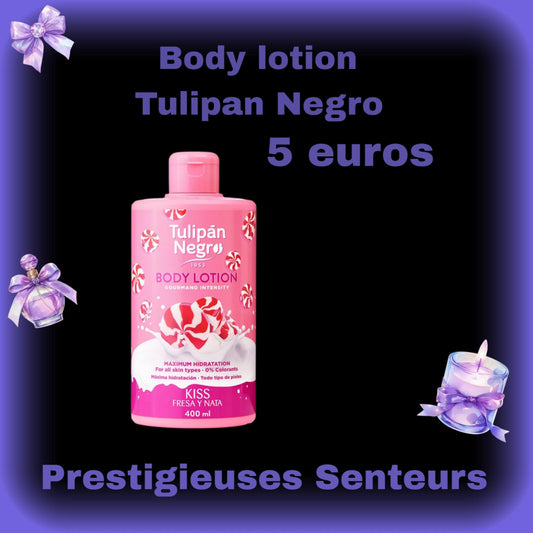 Body lotion Tulipan Negro. 400ml. Parfum bonbons fraise chantilly 🍬 🍓