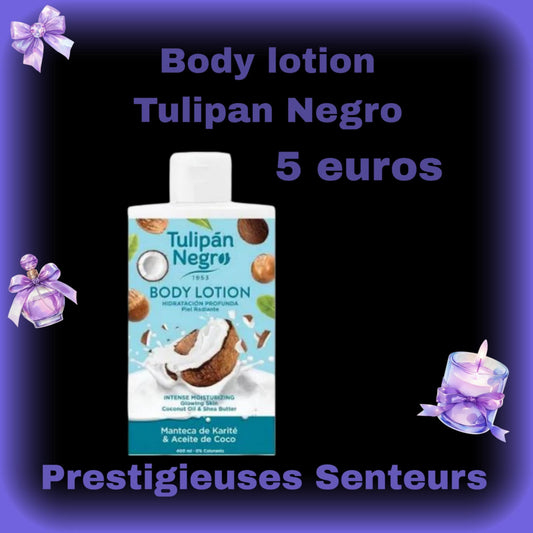 Body lotion Tulipan Negro. 400ml . Parfum noix de coco