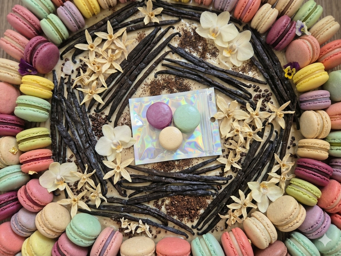 Macaron fondant . Vanille gourmande