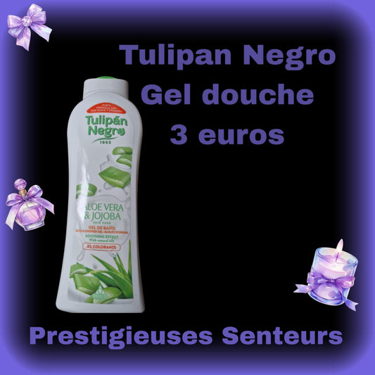 Gel douche Tulipan Negro 650ml. Parfum Aloe vera