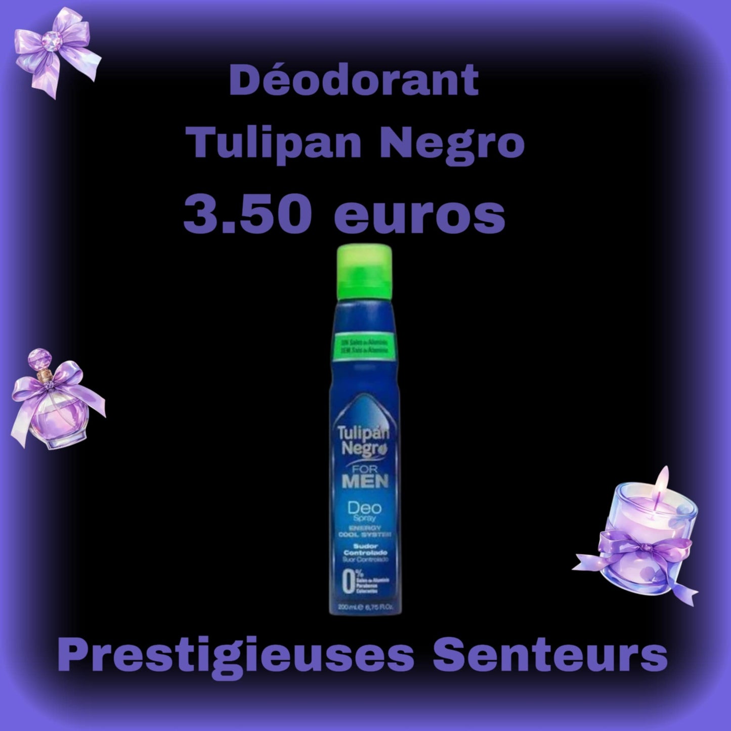Déodorant pour homme. Tulipan Negro. 200ml