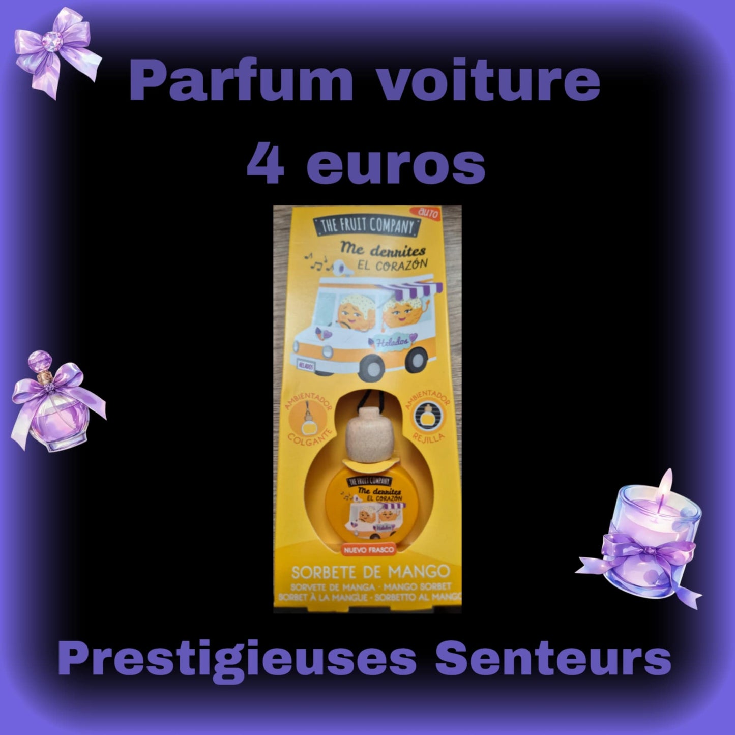 Parfum voiture sorbet mangue . 5ml .